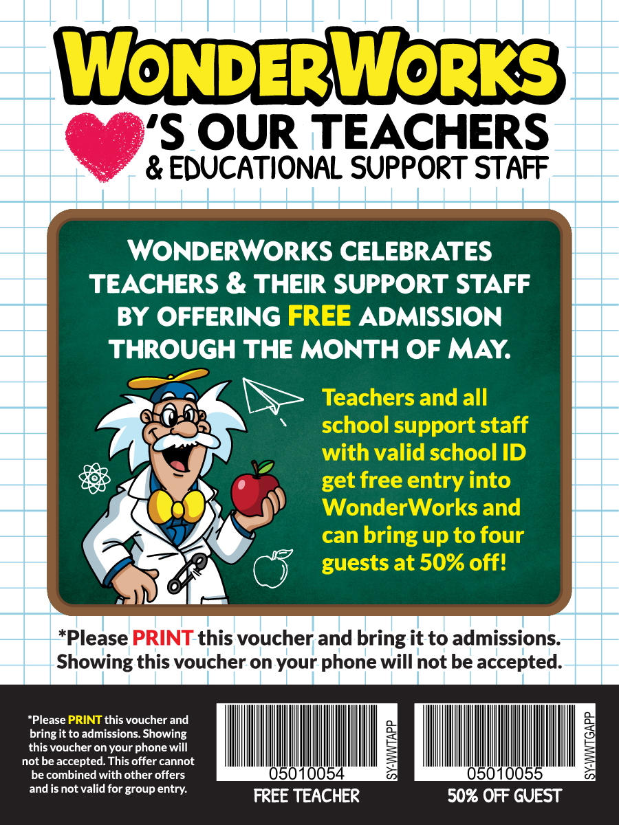Teacher Appreciation Thank You WonderWorks Destiny